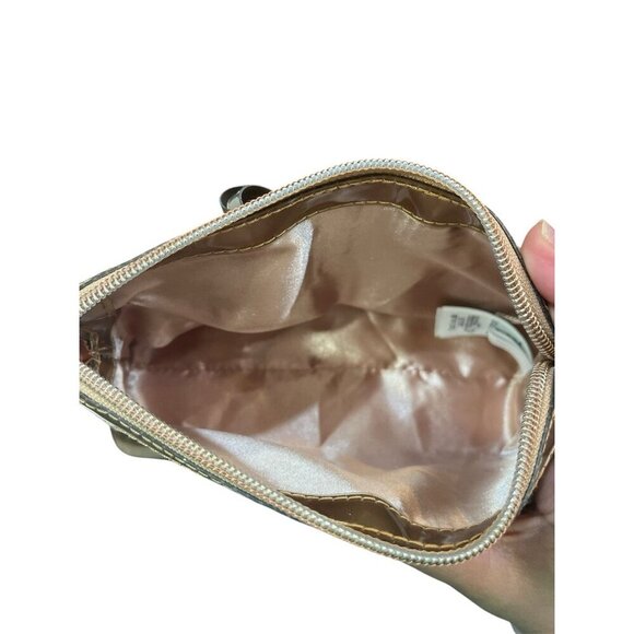 Ted Baker London Champagne Cosmetic Make Up Bag w/ Bow Zipper Logo Pull Tab - Picture 5 of 5